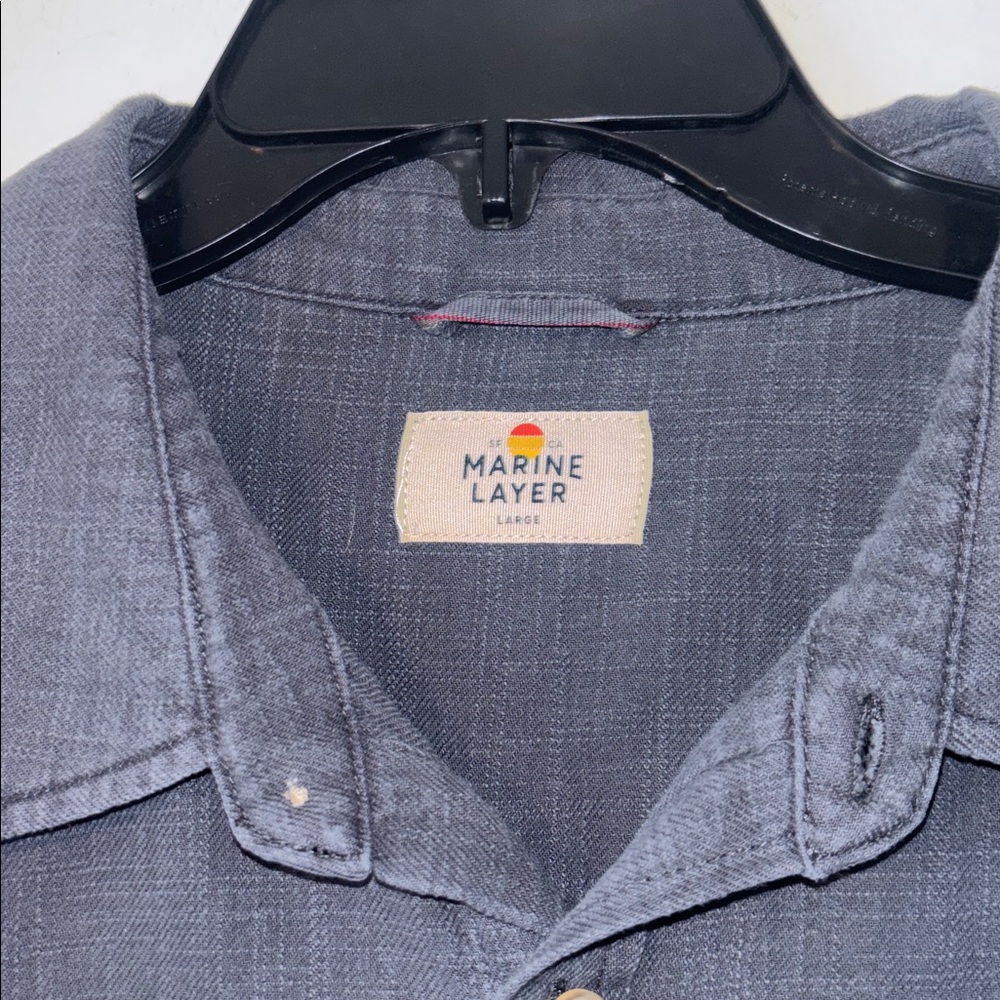 Marine Layer Men's Long-Sleeve Button-Up Shirt - Navy - Picture 3 of 7
